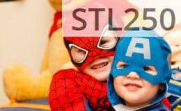 kids in spiderman and Captain America costumes