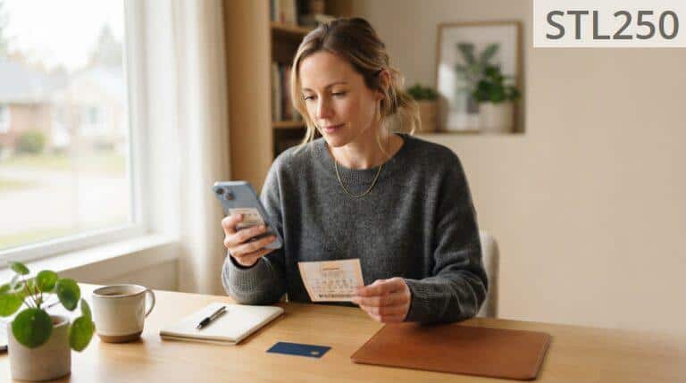 Persona comprobando un resguardo de sorteo online desde el móvil